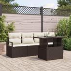 vidaXL Tuin Sofa Set met opslag 5 pcs Bruin Poly riet, Tuin en Terras, Verzenden, Nieuw, Rotan