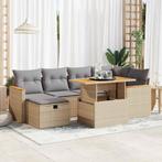 vidaXL 8-delige Loungeset met kussens poly rattan beige, Tuin en Terras, Tuinsets en Loungesets, Verzenden, Nieuw, Rotan, Loungeset