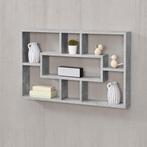Wandrek Qinngua met 7 vakken 77x10x48 cm betonkleurig, Huis en Inrichting, Woonaccessoires | Wandplanken en Boekenplanken, Verzenden