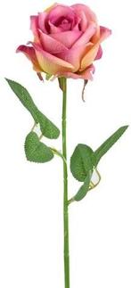 Zijden Roos Dark Pink Single 45 cm per stuk, Huis en Inrichting, Woonaccessoires | Kunstplanten en Kunstbloemen, Ophalen of Verzenden