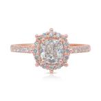 Ring - 18 karaat Roségoud -  1.37ct. tw. Diamant, Nieuw