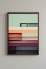 Abstracte Geometrische Canvas Poster 30x40 cm, Rechthoekig Staand, Nieuw, Ophalen of Verzenden, Canvas of Doek