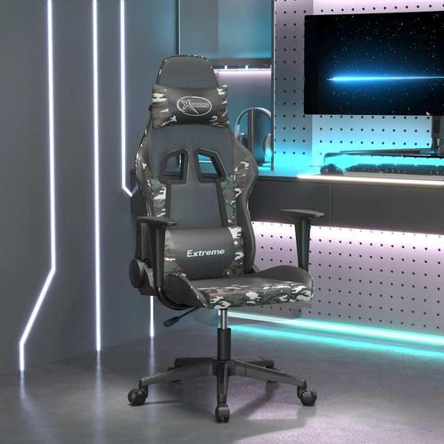 vidaXL Massage gamestoel met voetensteun kunstleer zwart en, Huis en Inrichting, Bureaustoelen, Nieuw, Verzenden