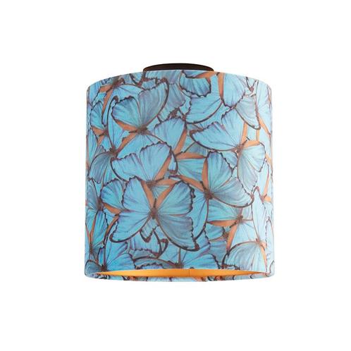 Plafondlamp met velours kap vlinders met goud 25 cm - Combi, Huis en Inrichting, Lampen | Plafondlampen, Nieuw, Overige materialen