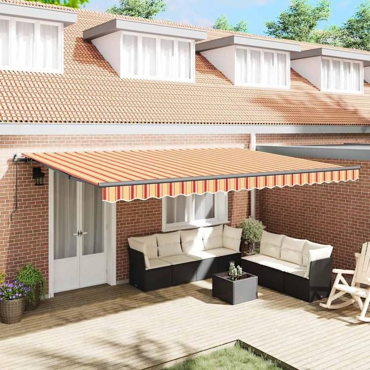 vidaXL Markies geel en oranje 500 × 350 cm Stof, Tuin en Terras, Zonneschermen, Nieuw, Verzenden
