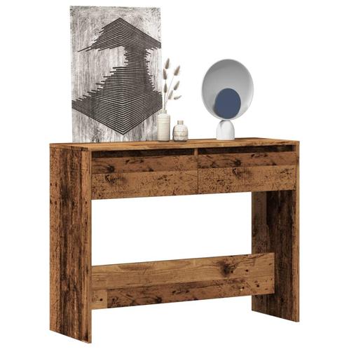 vidaXL Wandtafel 100x35x76,5 cm bewerkt hout oud houtkleurig, Huis en Inrichting, Tafels | Bijzettafels, Nieuw, Verzenden