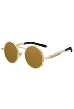 Ronde Zonnebril Hipster Goud Montuur Rond Gouden Spiegelglaz, Sieraden, Tassen en Uiterlijk, Zonnebrillen en Brillen | Heren, Nieuw