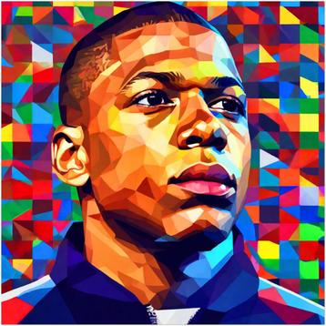 Poster Kylian Mbappé poster   50 x 50 cm beschikbaar voor biedingen