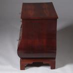 Kleine  Haagse commode in mahonie  3-zijdig gebogen met 4 la, Ophalen of Verzenden