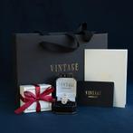 Witgouden vintage ring met saffier en diamant 14 krt, Ophalen of Verzenden, Nieuw