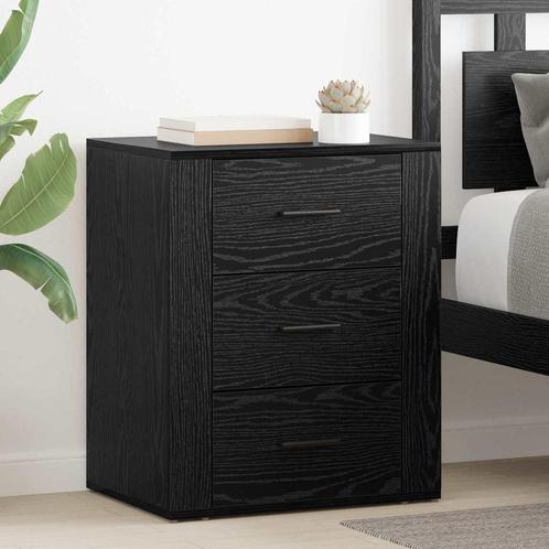 vidaXL Nachtkastje met lade Zwart eiken 50 x 36 x 60 cm, Huis en Inrichting, Slaapkamer | Nachtkastjes, Nieuw, Minder dan 45 cm