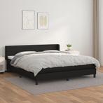 vidaXL Boxspring met matras kunstleer zwart 160x200 cm, Overige materialen, Verzenden, Zwart, 200 cm