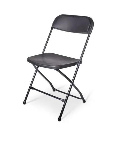 Klapstoel kunststof Cannes zwart frame - zwarte zitting, Huis en Inrichting, Stoelen, Nieuw, Verzenden