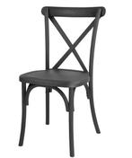Manhattan Cross-Back Kunststof Stoelen Zwart (Set Van 4), Verzenden, Nieuw in verpakking