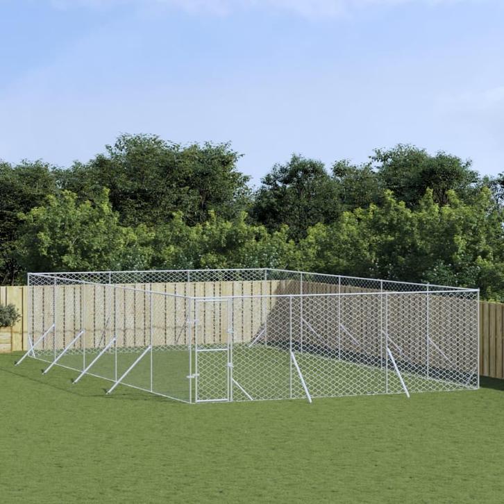 vidaXL Hondenkennel voor buiten 6x10x2 m gegalvaniseerd, Dieren en Toebehoren, Honden-accessoires, Nieuw, Verzenden