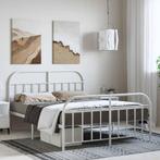 vidaXL Bedframe met hoofd- en voeteneinde metaal wit 150x200, Huis en Inrichting, Slaapkamer | Bedden, Verzenden, Wit, Overige maten