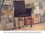 Leren eetkamerstoel Comfort met wieltjes en armleuning -, Huis en Inrichting, Stoelen, Nieuw, Leer, Ophalen of Verzenden, Eén
