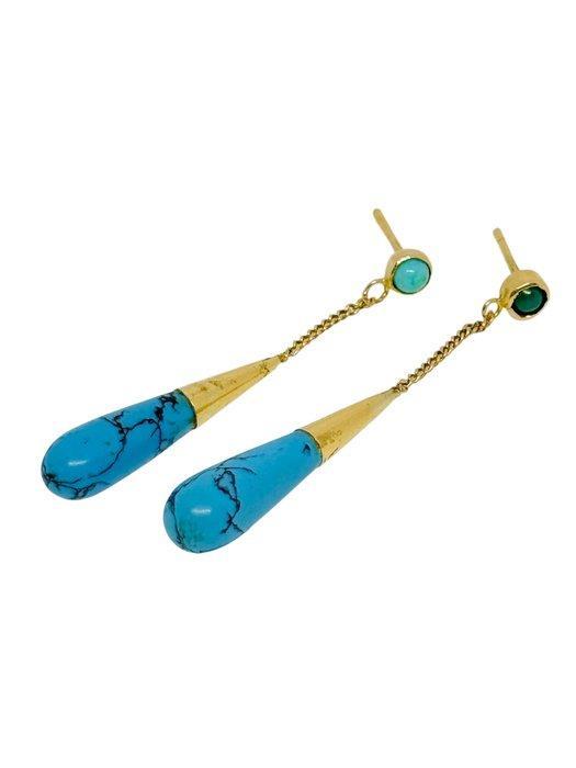 Zonder Minimumprijs - Hangoorbellen - 14 karaat Geel goud, Sieraden, Tassen en Uiterlijk, Antieke sieraden