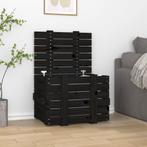 vidaXL Opbergbox 58x40,5x42 cm massief grenenhout zwart, Huis en Inrichting, Woonaccessoires | Kisten, Verzenden, Nieuw
