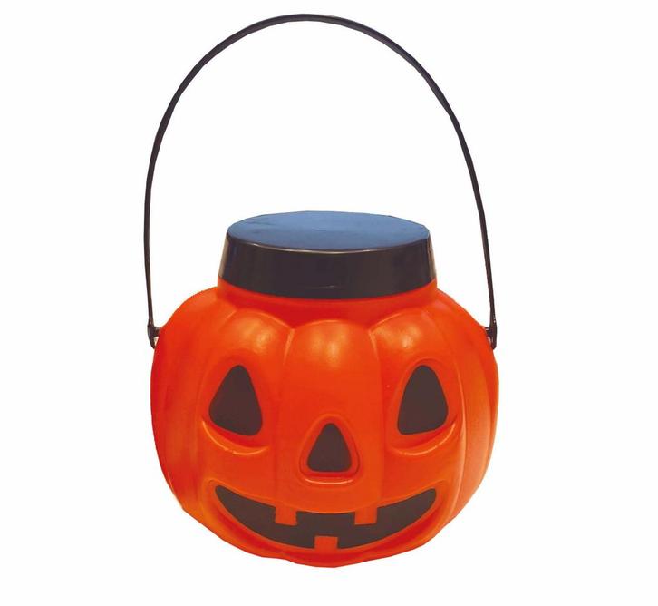 Halloween Snoep Emmer Pompoen Deksel 15cm, Hobby en Vrije tijd, Feestartikelen, Nieuw, Verzenden