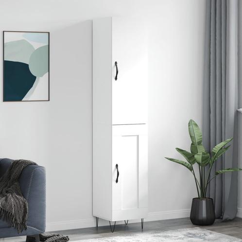 vidaXL buffetkast 34,5x34x180 cm bewerkt hout wit, Huis en Inrichting, Kasten | Buffetkasten, 25 tot 50 cm, Nieuw, Overige houtsoorten
