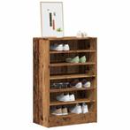 vidaXL Schoenenkast 60x35x92 cm bewerkt hout oud houtkleurig, Verzenden, Nieuw