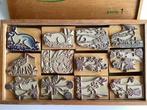 Lesmateriaal (13) - Hout, Rubber - 1960-1970 - Flora en, Antiek en Kunst