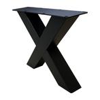 Gratis Verzending - Set zwarte X tafelpoten 40 cm met, Overige vormen, Nieuw, Modern, Ophalen of Verzenden