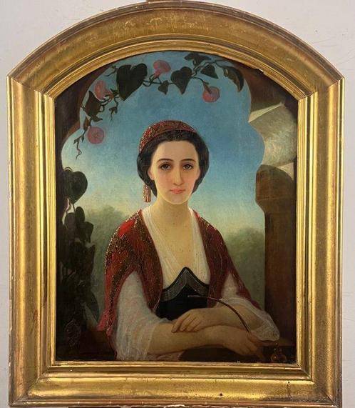 Ary Scheffer (1795-1858), Kring van - Romantic Portrait of, Antiek en Kunst, Kunst | Schilderijen | Klassiek