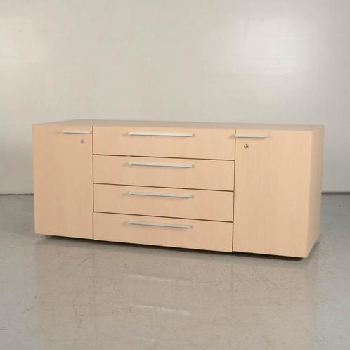 Dressoir Drentea - Ahorn - 62 x 152 cm - 2 kastjes, 4 laden, Huis en Inrichting, Kasten | Roldeurkasten en Archiefkasten, Ophalen of Verzenden