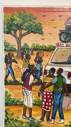 Schilderij Taxi-brousse en dorpsleven – Afrikaanse