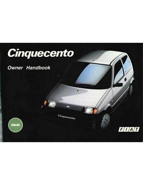 1993 FIAT CINQUECENTO INSTRUCTIEBOEKJE ENGELS, Auto diversen, Handleidingen en Instructieboekjes