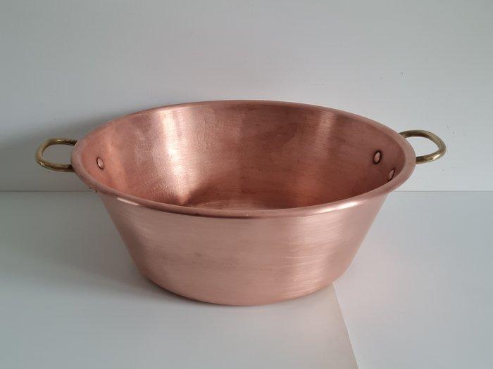 Rood koperen confituurkom, confituurketel - Kookpan - Koper,, Antiek en Kunst, Antiek | Keukenbenodigdheden