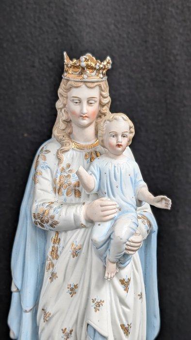 Beeld - Heilige Maagd Maria met Jezus - 36 cm - Biscuit, Antiek en Kunst, Antiek | Boeken en Bijbels