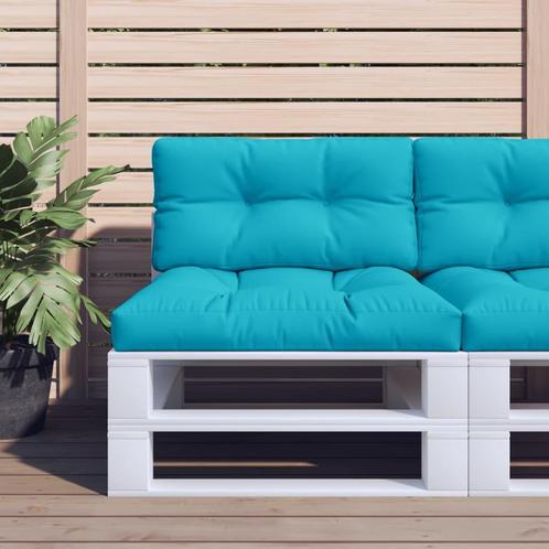 vidaXL Palletkussens 2 st stof turquoise, Huis en Inrichting, Woonaccessoires | Kussens, Nieuw, Verzenden