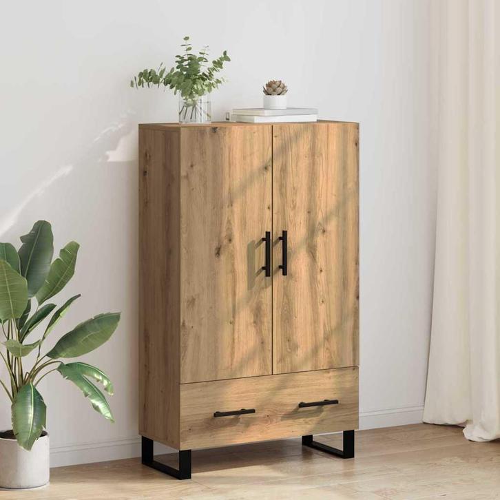 vidaXL Highboard Artisan Eiken 69,5 x 30 x 115 cm Bewerkt, Huis en Inrichting, Kasten | Buffetkasten, Nieuw, Minder dan 50 cm