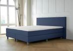 ACTIE! Boxspring Malaga 160 200 Blauw, Huis en Inrichting, Slaapkamer | Boxsprings, Nieuw, 160 cm, Blauw, Modern