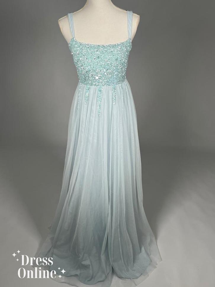 Lichtblauwe Galajurk met Versierd Lijfje - Maat M - 407, Kleding | Dames, Gelegenheidskleding, Galajurk, Blauw, Maat 38/40 (M)