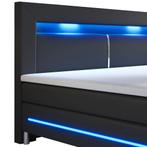 Boxspringbed / Boxspring Norfolk - 140 x 200 cm - Zwart - LE, Verzenden, Nieuw