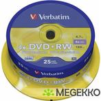 Verbatim DVD+RW 4X 25st. Spindle, Nieuw, Verzenden