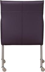 Donkerpaarse leren moderne kuipstoel - poot rond rvs met wie, Huis en Inrichting, Stoelen, Overige kleuren, Nieuw, Leer, Ophalen of Verzenden