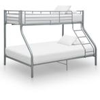 vidaXL Stapelbedframe metaal grijs 140x200 cm/90x200 cm, Huis en Inrichting, 90 cm, Eenpersoons, Verzenden, Nieuw
