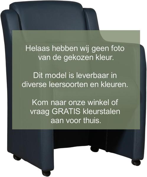 Zwarte leren landelijke eetkamerfauteuil - Hermes Leer Nero, Huis en Inrichting, Stoelen, Eén, Overige kleuren, Nieuw, Leer, Ophalen of Verzenden