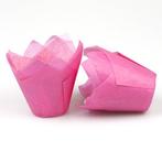 Muffin cups tulpmodel Roze 200 st., Nieuw, Verzenden