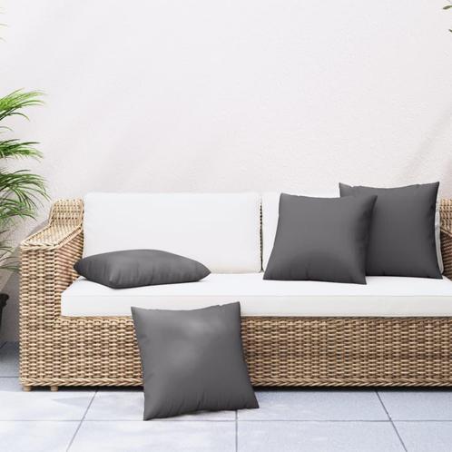 vidaXL Bankkussens 4 st 60x60 cm stof antracietkleurig, Huis en Inrichting, Woonaccessoires | Kussens, Nieuw, Verzenden