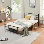 Metalen bedframe twijfelaar incl. bedbodem 120x200 cm zwart, Huis en Inrichting, Slaapkamer | Bedden, Verzenden, Nieuw
