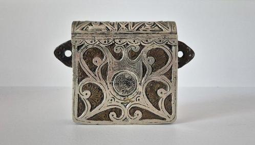 Ouderwetse doos met Koran - Koper, Zilver - Marokko - Begin, Antiek en Kunst, Kunst | Niet-Westerse kunst