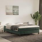 vidaXL Boxspring bed 140x200 cm fluweel donkergroen, Huis en Inrichting, Slaapkamer | Bedden, Verzenden, 140 cm, 200 cm, Stof