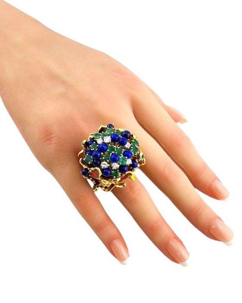 Ring - 18 karaat Geel goud, Zeer grote unieke 18K gouden, Sieraden, Tassen en Uiterlijk, Ringen