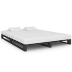 vidaXL Bedframe pallet massief grenenhout grijs 140x200 cm, Verzenden, 140 cm, 200 cm, Grijs